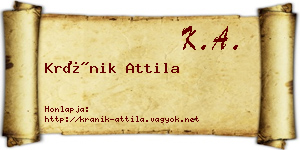 Kránik Attila névjegykártya