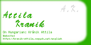 attila kranik business card