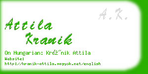 attila kranik business card